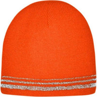 CornerStone CS804 Lined Enhanced Visibility with Reflective Stripes Beanie CS804 - Safety Orange Reflective | HIT a Double