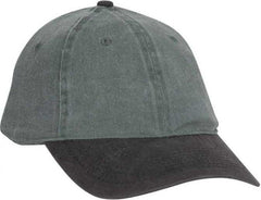 OTTO 10-271 Stretchable Washed Pigment Dyed Cotton Twill Low Profile Pro Style Soft Crown Cap - Black Dark Green | HIT a Double