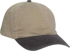 OTTO 10-271 Stretchable Washed Pigment Dyed Cotton Twill Low Profile Pro Style Soft Crown Cap - Black Khaki | HIT a Double