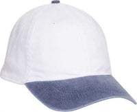 OTTO 10-271 Stretchable Washed Pigment Dyed Cotton Twill Low Profile Pro Style Soft Crown Cap - Navy White | HIT a Double