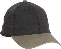 OTTO 10-271 Stretchable Washed Pigment Dyed Cotton Twill Low Profile Pro Style Soft Crown Cap - Khaki Black - HIT a Double - 1