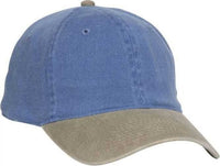 OTTO 10-271 Stretchable Washed Pigment Dyed Cotton Twill Low Profile Pro Style Soft Crown Cap - Khaki Sk.Blue | HIT a Double
