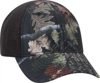 OTTO 103-1243 6 Panel Low Profile Polyester Canvas Pro Mesh Back Cap - Black Black - HIT a Double - 1