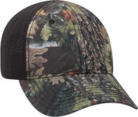 OTTO 103-1243 6 Panel Low Profile Polyester Canvas Pro Mesh Back Cap - Dark Brown Black | HIT a Double