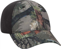 OTTO 103-1243 6 Panel Low Profile Polyester Canvas Pro Mesh Back Cap - Dark Khaki Black | HIT a Double