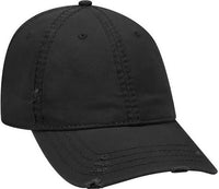 OTTO 104-1018 Distressed Superior Garment Washed Cotton Twill Low Profile Pro Style Cap - Black | HIT a Double