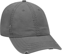 OTTO 104-1018 Distressed Superior Garment Washed Cotton Twill Low Profile Pro Style Cap -Charcoal GrayCharcoal Gray | HIT a Double