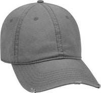 OTTO 104-764 Superior Garment Washed Cotton Twill Distressed Visor Low Profile Pro Style Cap - Charcoal Gray | HIT a Double