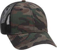 OTTO 105-1247 6 Panel Low Profile Syle Camouflage Cotton Twill Mesh Back Cap - Camo BlackMesh | HIT a Double