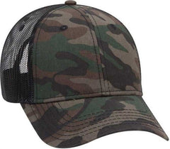 OTTO 105-1247 6 Panel Low Profile Syle Camouflage Cotton Twill Mesh Back Cap - Camo BlackMesh | HIT a Double