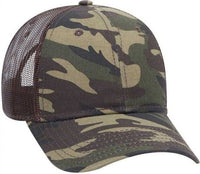 OTTO 105-1247 6 Panel Low Profile Syle Camouflage Cotton Twill Mesh Back Cap - Camo BrownMesh | HIT a Double