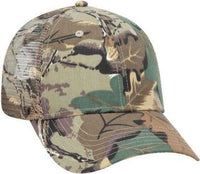 OTTO 105-751 Camouflage 6 Panel Low Profile Mesh Back Trucker Cap - Khaki Brown Light Olive Green | HIT a Double
