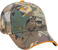 OTTO 106-752 Camouflage 6 Panel Low Profile Mesh Back Trucker Cap - Khaki Brown Light Olive Green | HIT a Double