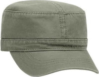 OTTO 109-791 Superior Garment Washed Cotton Twill Military Style Cap with Adjustable Hook and Loop - Olive Green | HIT a Double