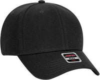 OTTO 11-1164 Stretchable Wool Blend Twill Flex 6 Panel Low Profile Baseball Cap - Black | HIT a Double