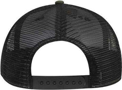 OTTO 153-1120 Otto Snap Camouflage 6 Panel Mid Profile Mesh Back Trucker Snapback Cap - Dark Green Brown Black | HIT a Double