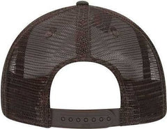 OTTO 153-1120 OTTO Snap Camouflage 6 Panel Mid Profile Mesh Back Trucker Snapback Cap - Dark Green Brown Dark Brown | HIT a Double