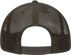 OTTO 153-1120 Otto Snap Camouflage 6 Panel Mid Profile Mesh Back Trucker Snapback Cap - Dark Green Brown Dark Olive Green | HIT a Double