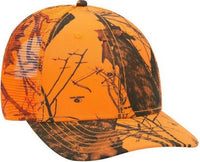 OTTO 171-1292 Mossy Oak Camouflage Superior Polyester Twill 6 Panel Low Profile Mesh Back Baseball Cap - Blaze | HIT a Double