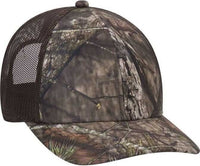 OTTO 171-1293  Mossy Oak Camouflage Superior Polyester Twill 6 Panel Low Profile Mesh Back Baseball Cap - Break Up Country Dark Brown | HIT a Double