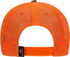 OTTO 171-1293  Mossy Oak Camouflage Superior Polyester Twill 6 Panel Low Profile Mesh Back Baseball Cap - Shadow Grass Blades Neon Orange | HIT a Double