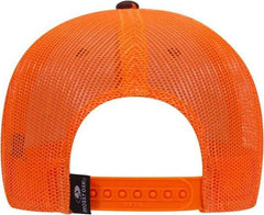 OTTO 171-1293  Mossy Oak Camouflage Superior Polyester Twill 6 Panel Low Profile Mesh Back Baseball Cap - Blaze Neon Orange | HIT a Double
