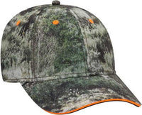 OTTO 171-1294  Mossy Oak Camouflage Superior Polyester Twill Sandwich Visor 6 Panel Low Profile Baseball Cap - Mountain Country Range | HIT a Double