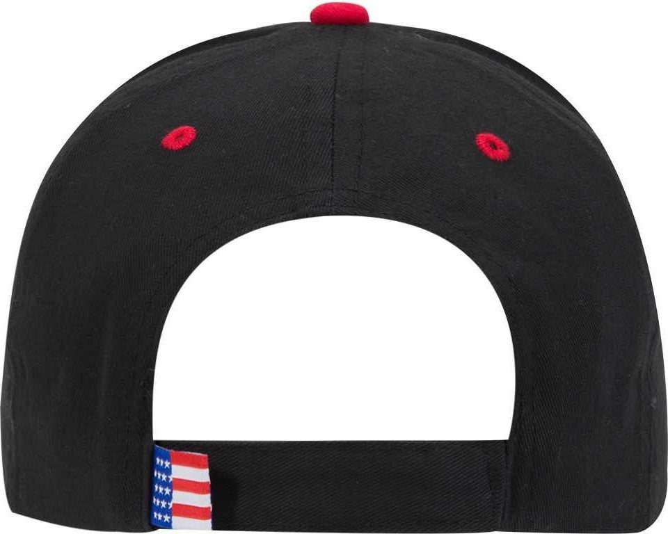 OTTO 58-756 6 Panel Low Profile Baseball Cap - Black Flag | HIT a Double