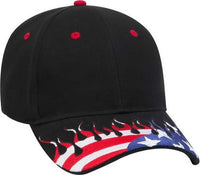 OTTO 58-756 6 Panel Low Profile Baseball Cap - Black Flag | HIT a Double