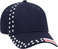 OTTO 80-585 US Flag Design Cotton Twill Low Profile Pro Style Cap - Navy | HIT a Double