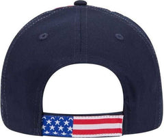 OTTO 80-585 US Flag Design Cotton Twill Low Profile Pro Style Cap - Navy | HIT a Double
