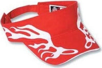 OTTO 96-577 Flame Pattern Brushed Cotton Twill Sandwich Pro Stitch Sun Visors - Red White White | HIT a Double