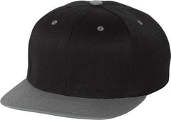Flexfit 110 Flat Bill Snapback Cap - Black Gray | HIT a Double