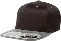 Flexfit 110 Flat Bill Snapback Cap - Black Gray | HIT a Double