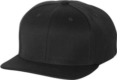 Flexfit 110 Flat Bill Snapback Cap - Black | HIT a Double
