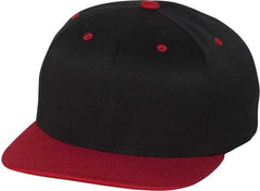 Flexfit 110 Flat Bill Snapback Cap - Black Red | HIT a Double