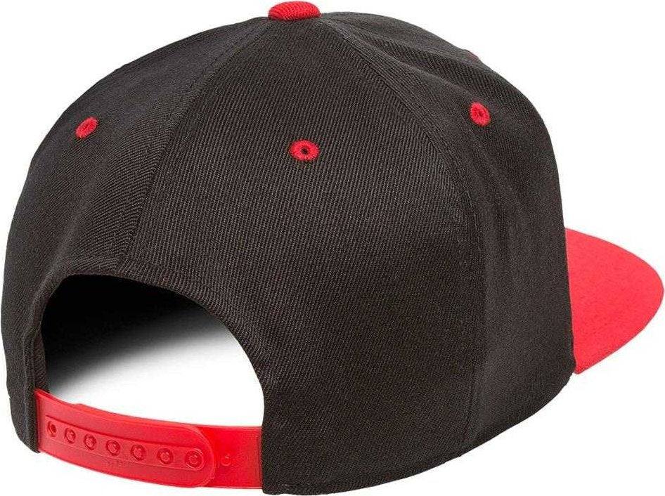 Flexfit 110 Flat Bill Snapback Cap - Black Red | HIT a Double
