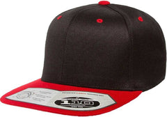 Flexfit 110 Flat Bill Snapback Cap - Black Red | HIT a Double