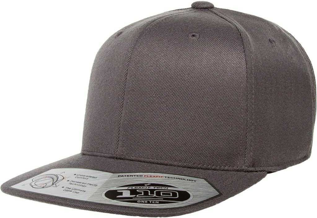 Flexfit 110 Flat Bill Snapback Cap - Dark Gray | HIT a Double