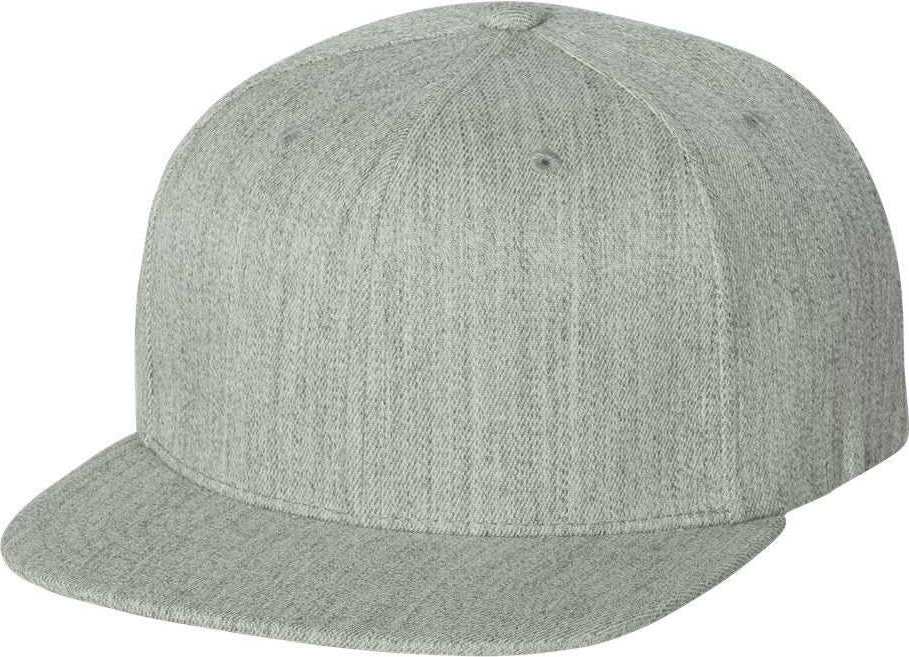 Flexfit 110 Flat Bill Snapback Cap - Heather Gray | HIT a Double