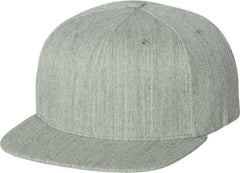 Flexfit 110 Flat Bill Snapback Cap - Heather Gray | HIT a Double