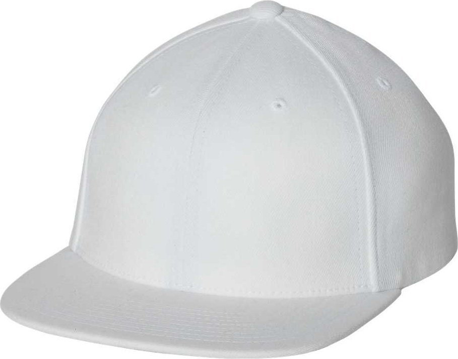 Flexfit 110 Flat Bill Snapback Cap - White | HIT a Double