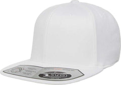 Flexfit 110 Flat Bill Snapback Cap - White | HIT a Double