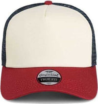 Imperial 1287 North Country Trucker Cap - Vanilla Red Ribbon Dark Navy | HIT a Double