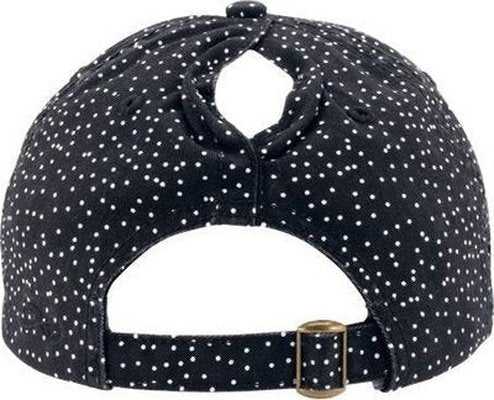 Infinity Her HATTIE Women's Garment-Washed Fashion Print Cap - Black White Polka Dots | HIT a Double