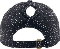 Infinity Her HATTIE Women's Garment-Washed Fashion Print Cap - Black White Polka Dots | HIT a Double