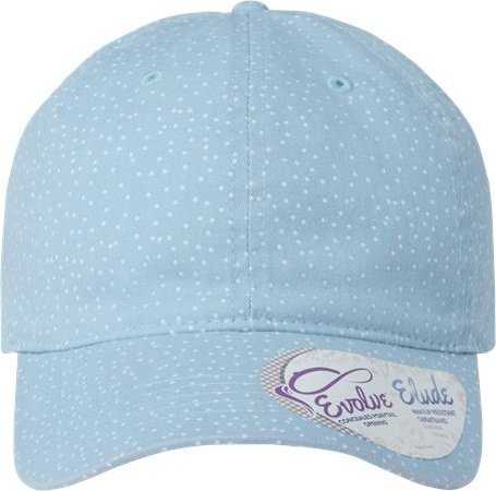 Infinity Her HATTIE Women's Garment-Washed Fashion Print Cap - Light Blue White Polka Dots | HIT a Double