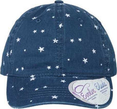 Infinity Her HATTIE Women's Garment-Washed Fashion Print Cap - Navy White Stars | HIT a Double