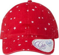 Infinity Her HATTIE Women's Garment-Washed Fashion Print Cap - Red/ White Stars - HIT a Double - 1