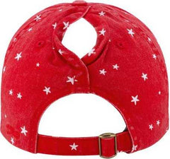 Infinity Her HATTIE Women's Garment-Washed Fashion Print Cap - Red White Stars | HIT a Double
